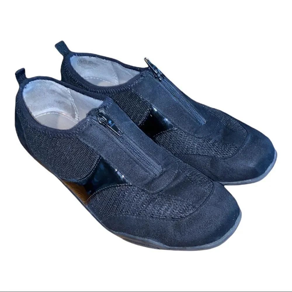 Lifestride Simply Comfort Black Zipper Loafer Sneakers Women’s 7.5 W